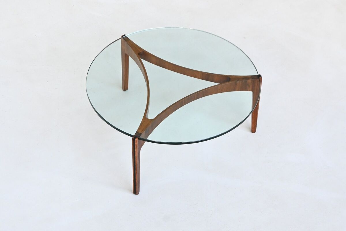 Sven Ellekaer sculptural coffee table rosewood Linneberg Denmark 1962