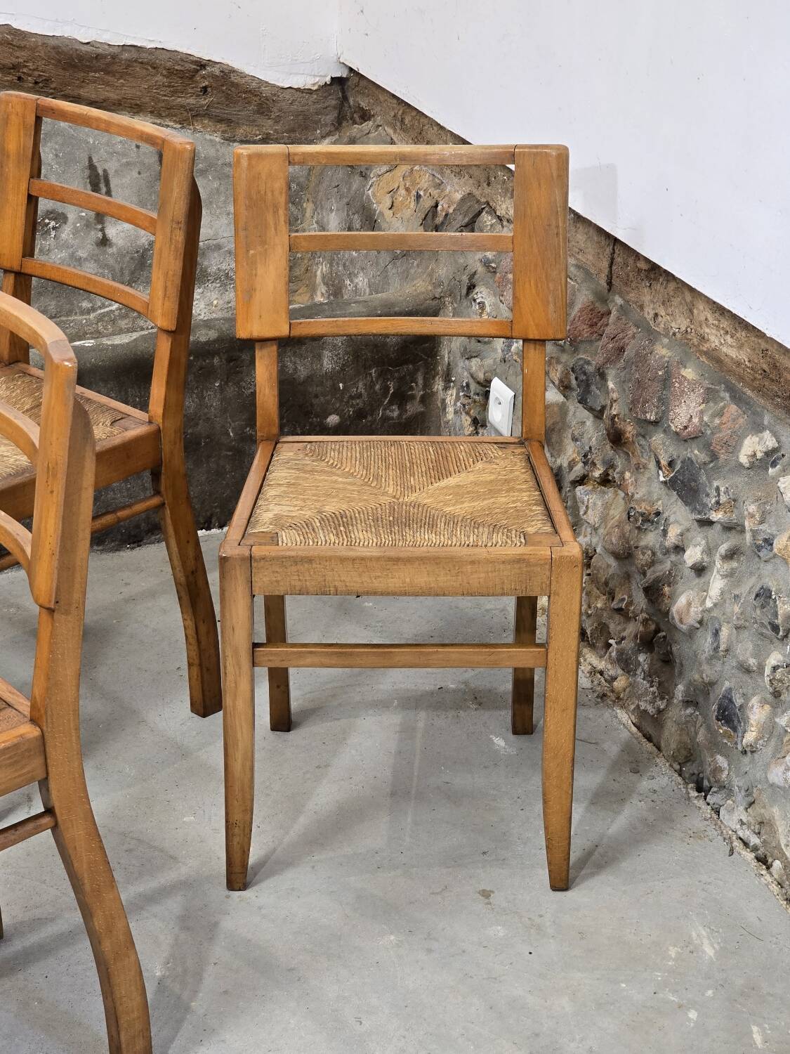 3 Pierre Cruège style chairs 1940-1950