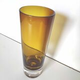 Vintage Scandinavian amber vase