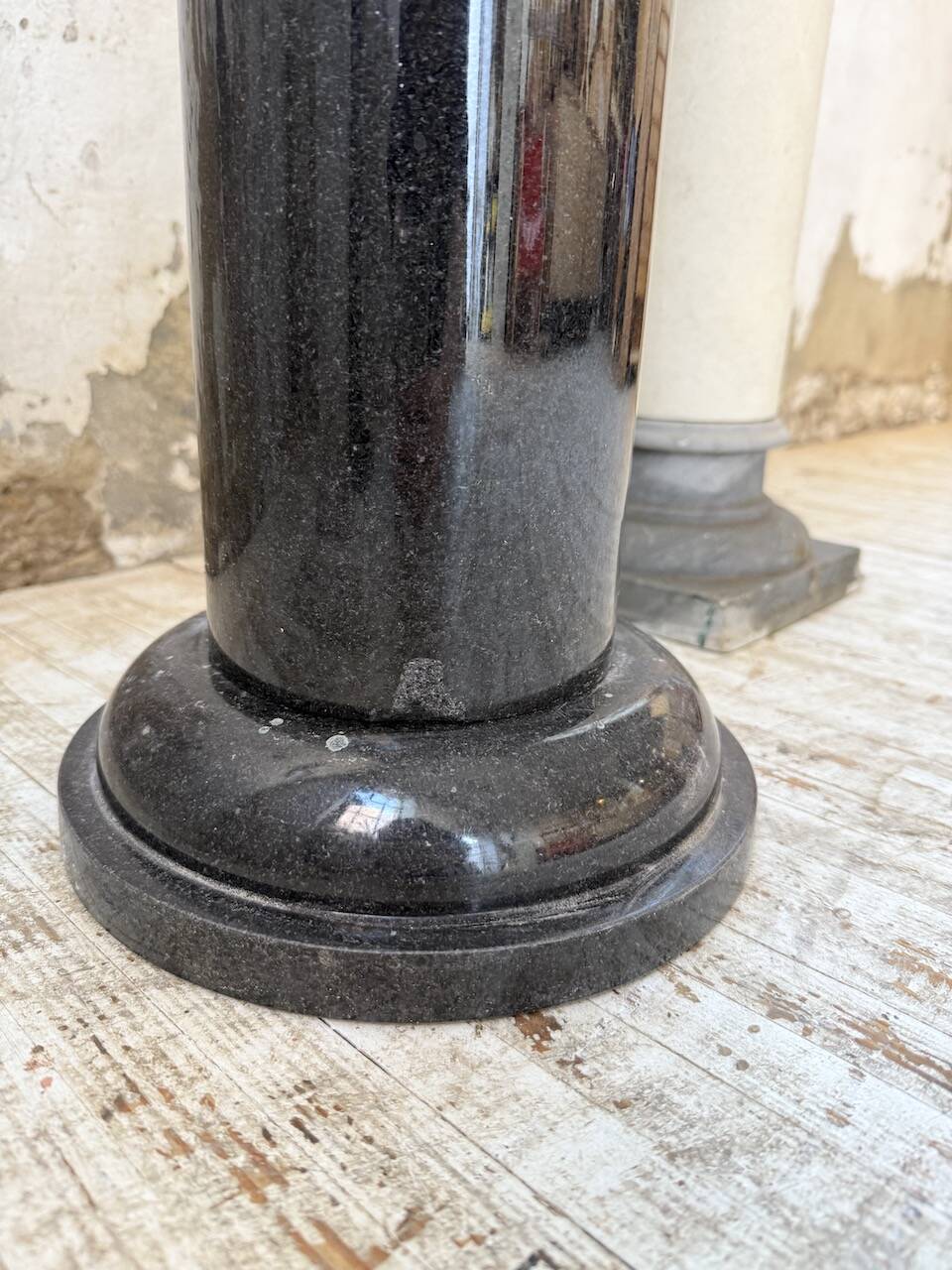 Set of 4 marble columns or pedestals.