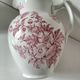 Large earthenware jug – Onnaing pottery (Nord), “Poppy” decoration