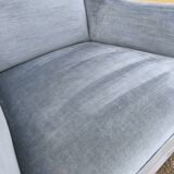 Cocktail armchair in sky blue velvet 1960s