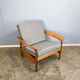Armchair, teak with grey upholstery, 1960s
