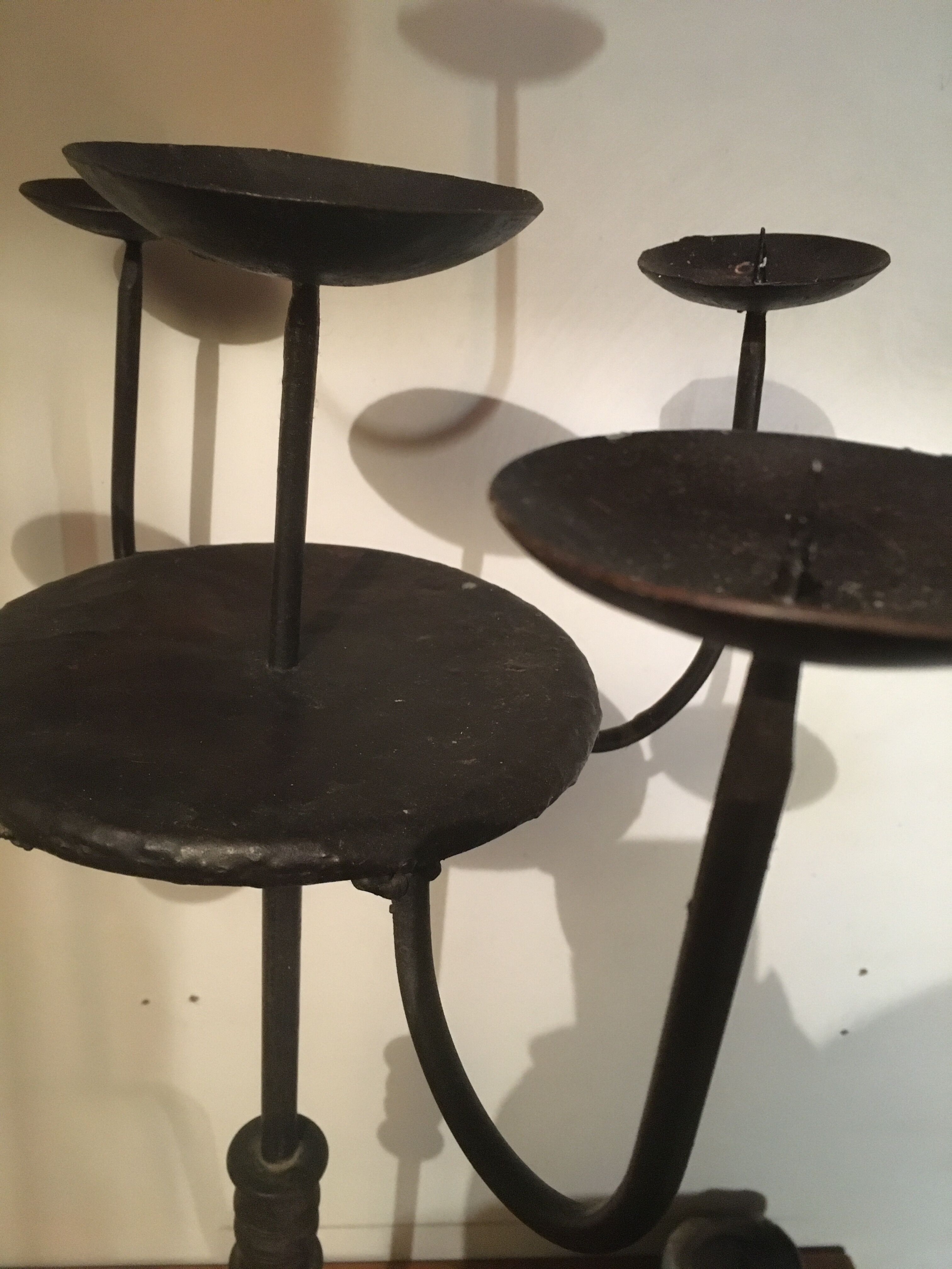 Chandelier 5 candles in wrought iron