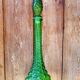 Italian carafe Empoli in green bubbled glass from the 1970s.