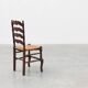 Rustic Oak Ladder-Back Chair with Rush Seat and Cabriole Front Legs, France
