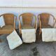 Set of 3 armchairs in rattan and wicker vintage