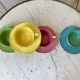 Set of 4 cups Digoin Sarreguemines pastel years 50-60