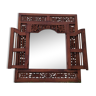 Indonesian carved wooden mirror