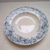 Set de 7 assiettes creuses anciennes décor bleu