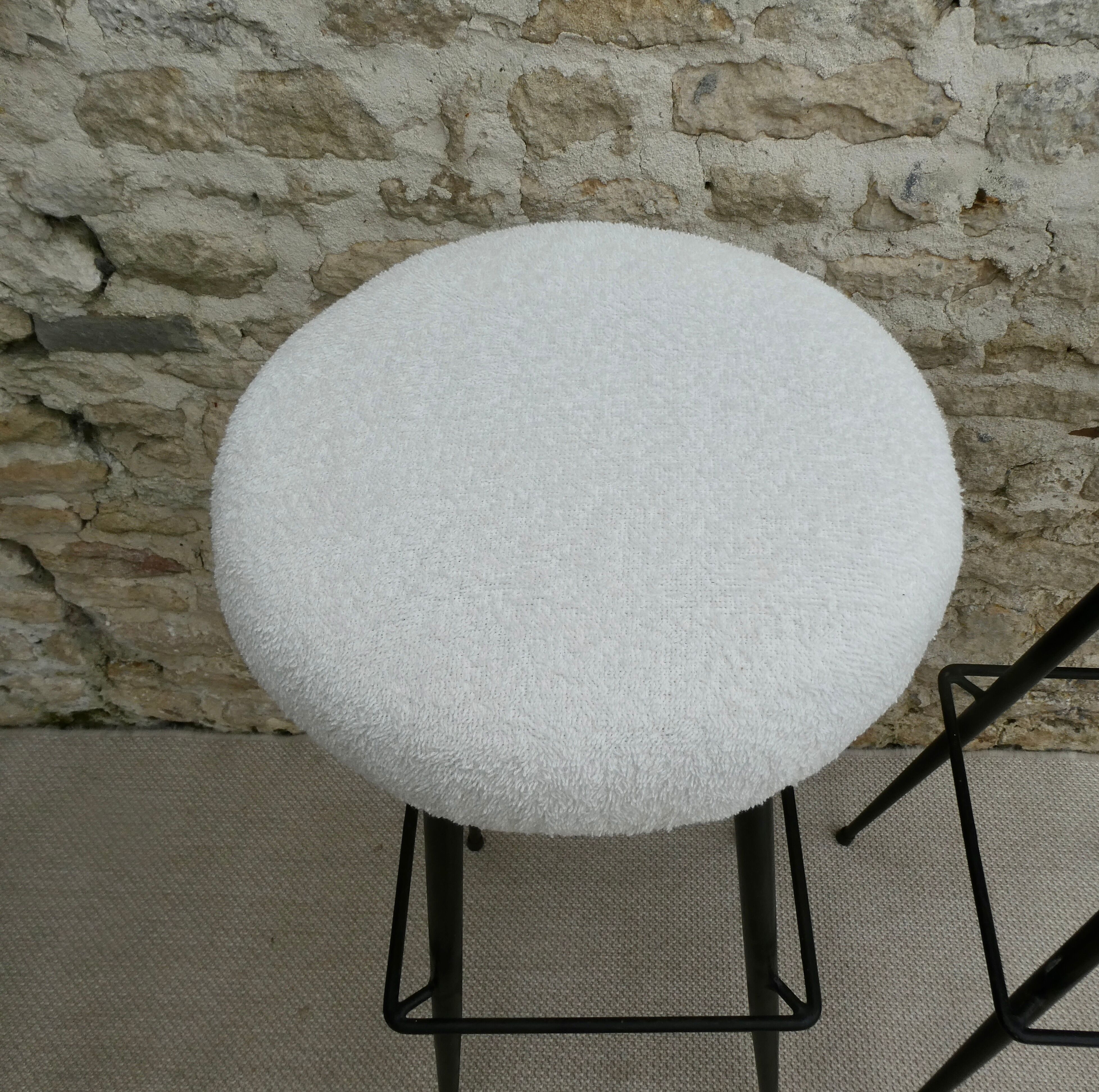 Pair of metal bar top stools in the 60s