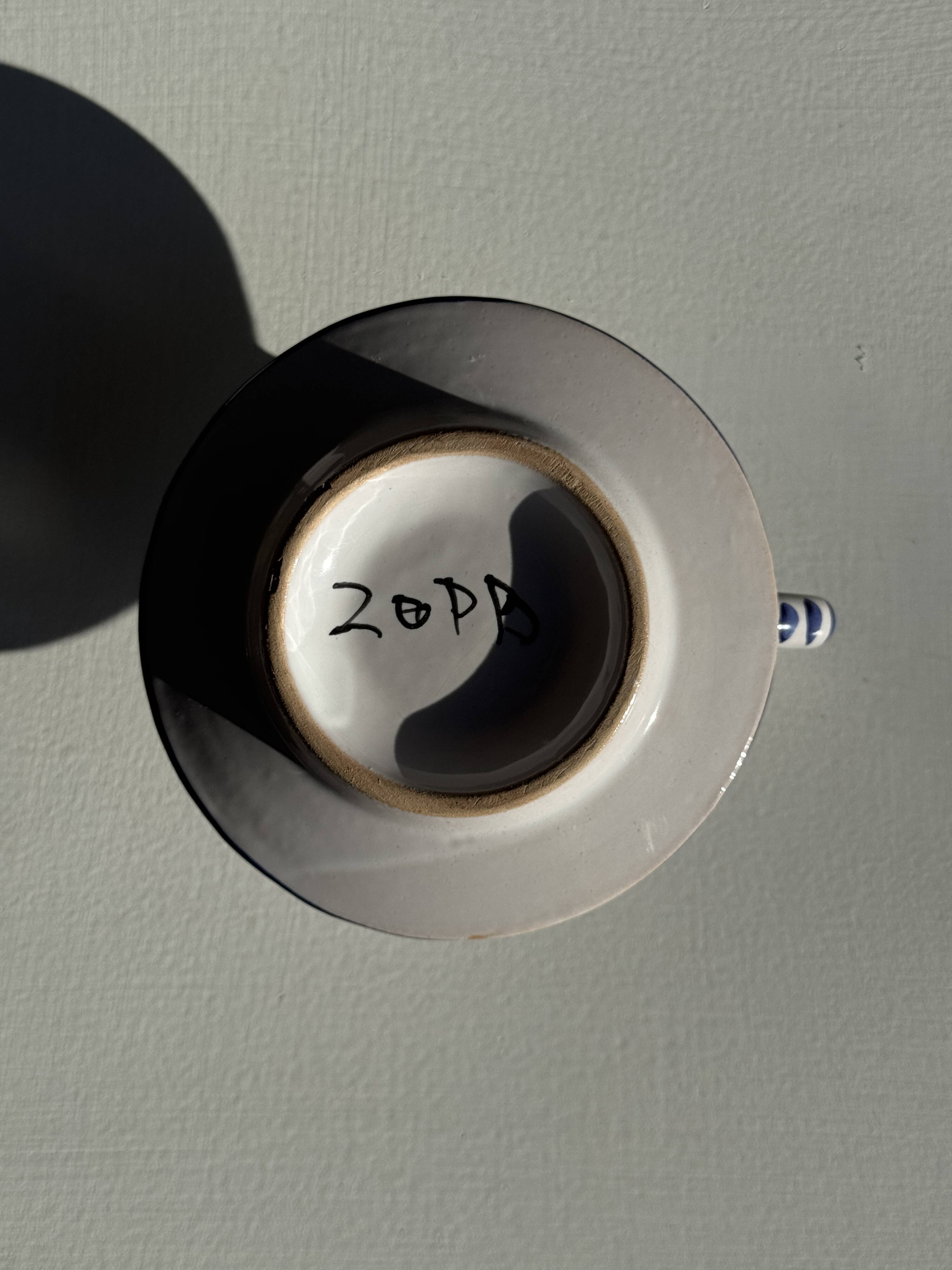 Dutch white and blue candlestick with windmill pattern H5 D10