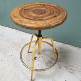 Industrial stool height-adjustable tripod yellow