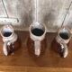 Lot de 3 anciens pichets revol b63 céramique flammée 0,25l & 0,5l
