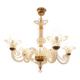 Vintage chandelier in transparent glass and gilded brass, Murano style.