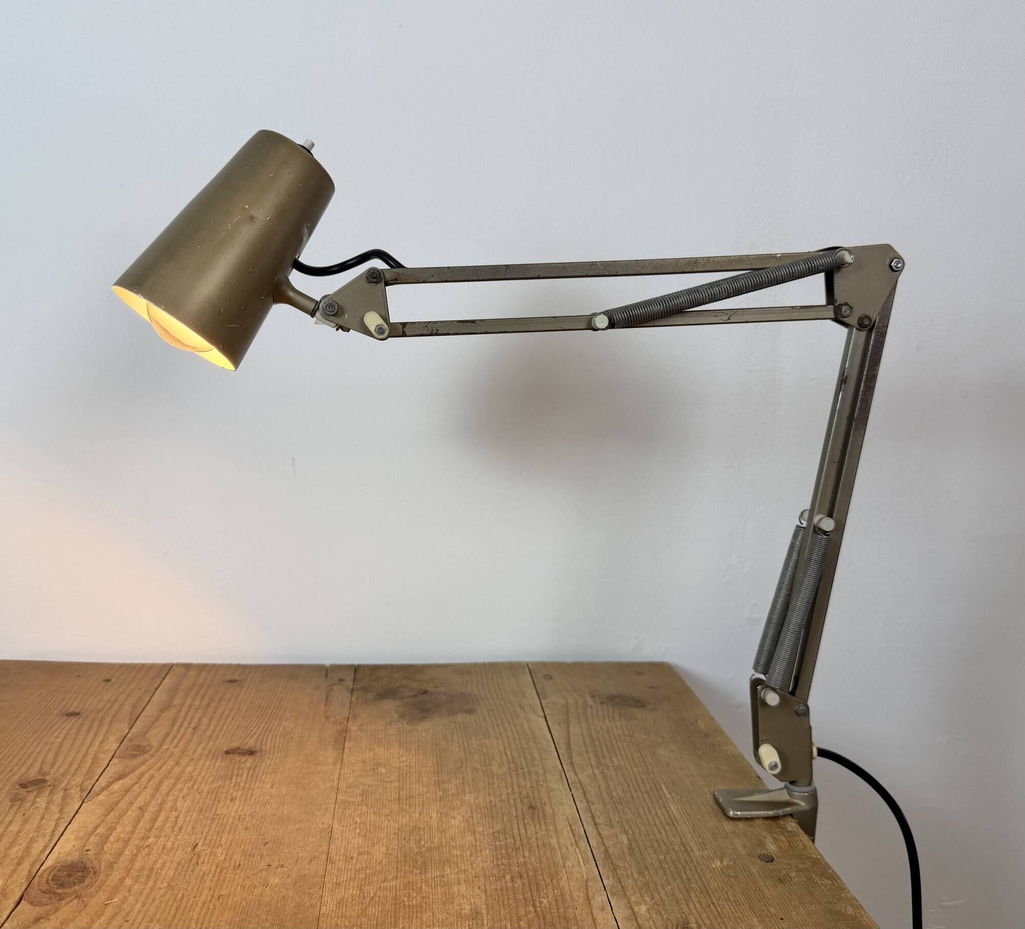 Vintage Brown Adjustable Architect Table Lamp, 1960s