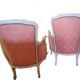 Pair of pink Louis XV style armchairs.