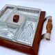 Top with ramekins in wood and Art Deco glass
