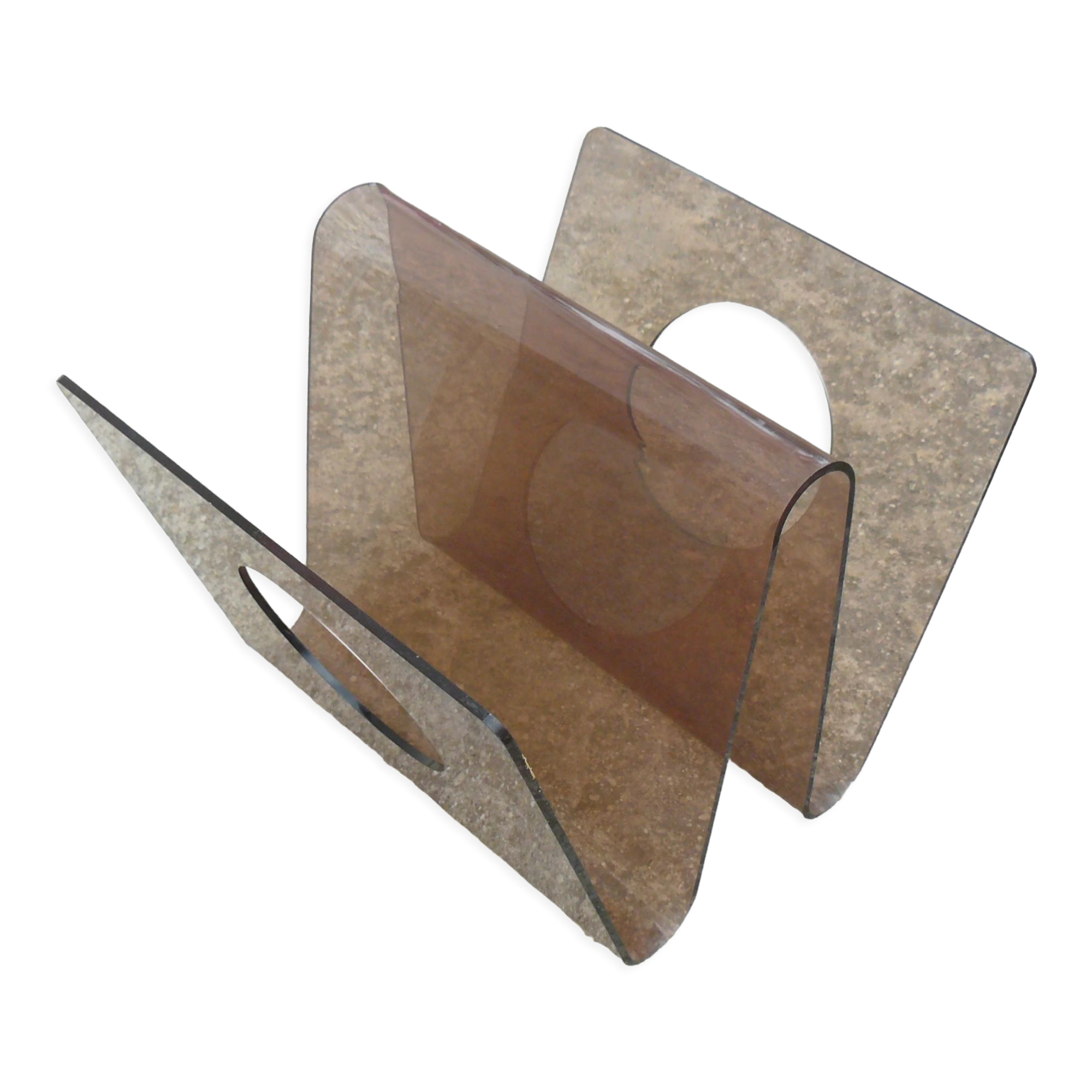 Plexiglass design magazine holder de Michel Dumas for Roche Bobois, 1960