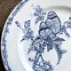 Clairefontaine plate dish - Léon Graves in ironstone, "Chardonnerets" service from the late 19th century.