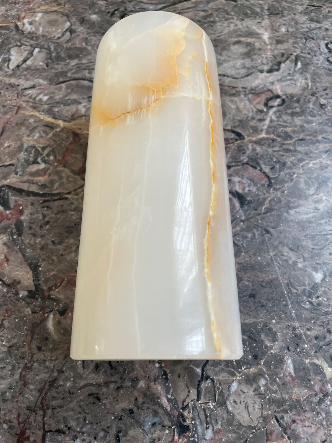 Vase vintage en onyx 1970