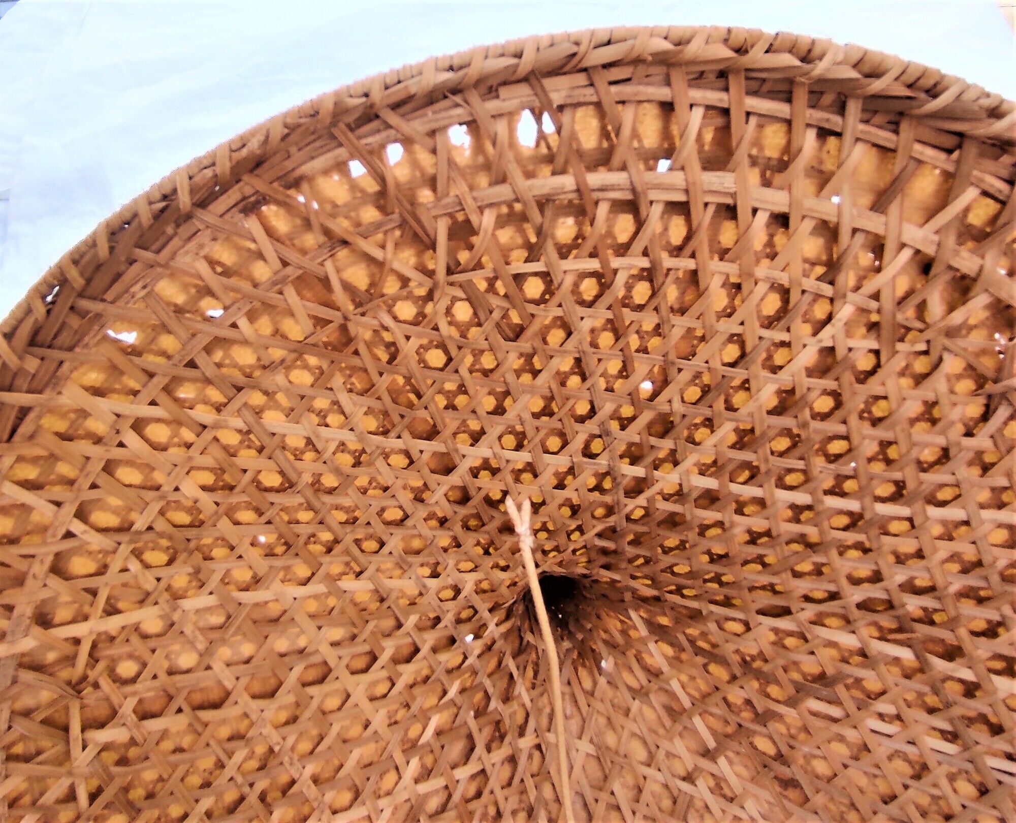Asian Chinese hat in rattan wicker 60/70s with a diameter of 55 cm