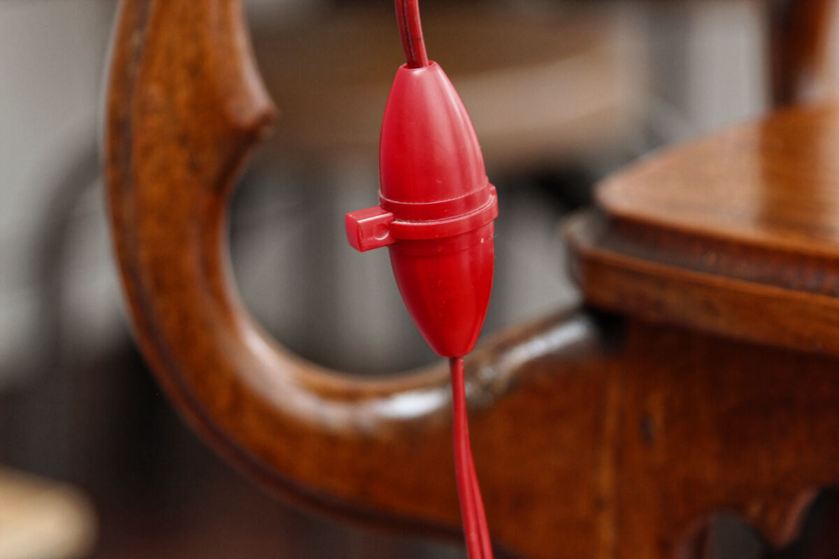 Red mushroom vintage clamp lamp