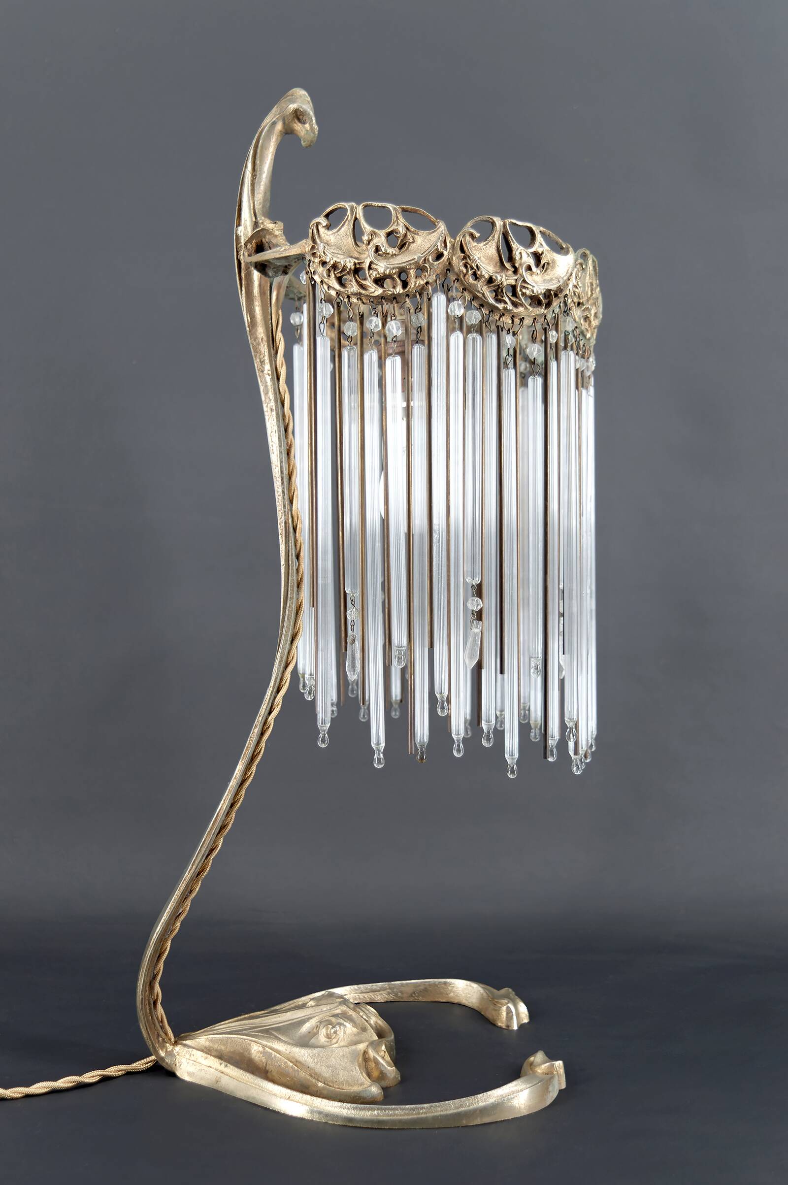 Bronze Lamp and Pendants by H. Guimard, France, Art Nouveau, c. 1910