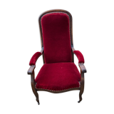 Red velvet voltaire armchair