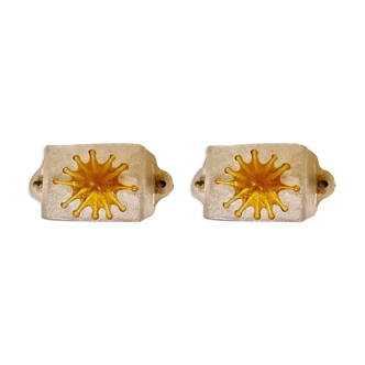Pair of wall lamps Mazzega chrome structure