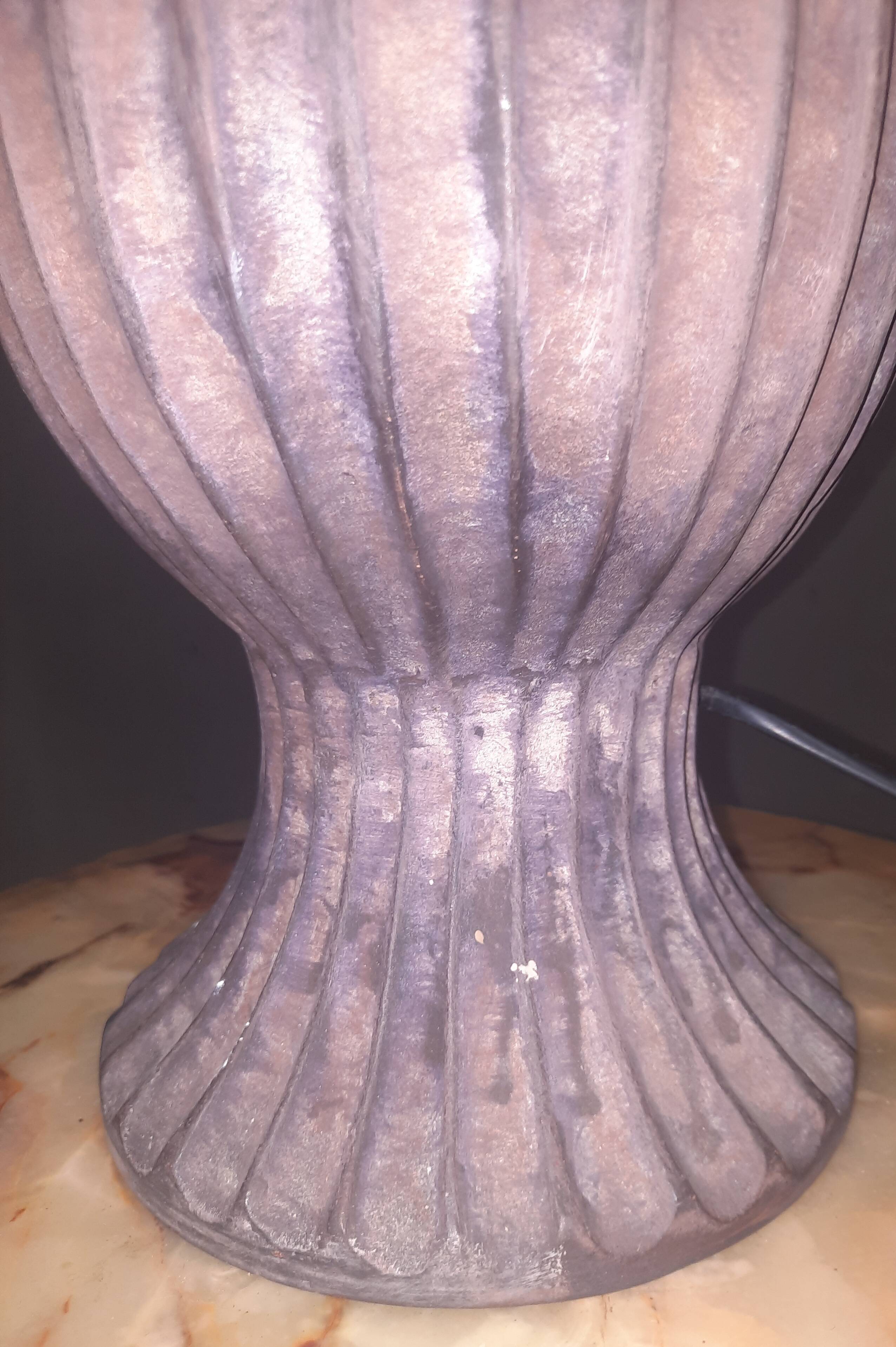 Glazed terracotta lamp