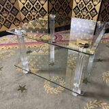 End of glass sofa and plexiglass