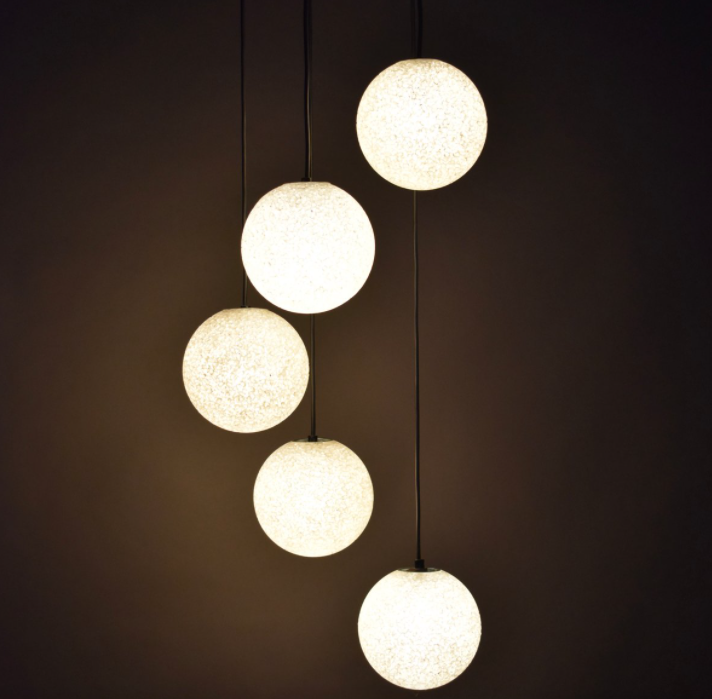 Vintage five-globe ceiling lamp 1960