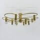 Leola sculptural brass 12-light ceiling or wall flush mount, 1970s
