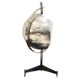 Metal table lamp with triangular glass light on tripod stand, 1970s.