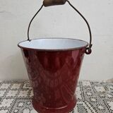 Old brown enamel bucket