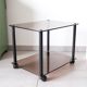 Erard tempered glass coffee table on wheels