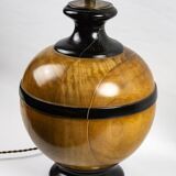 Turned wooden ball lamp base