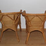 Pair of vintage wicker armchairs