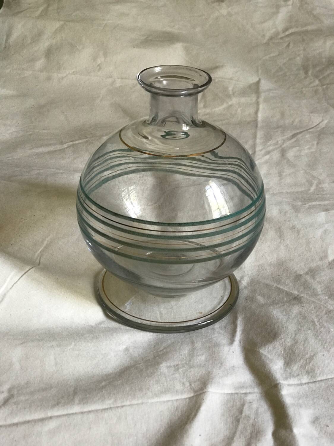 Art Deco carafe with gold trim