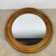 Round mirror with oak frame, vintage