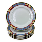 Raynaud Limoges set of 6 large flat plates 26cm model Pegasus