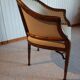 Set of 2 bergere style armchairs - bamboo and white imitation leather - vintage