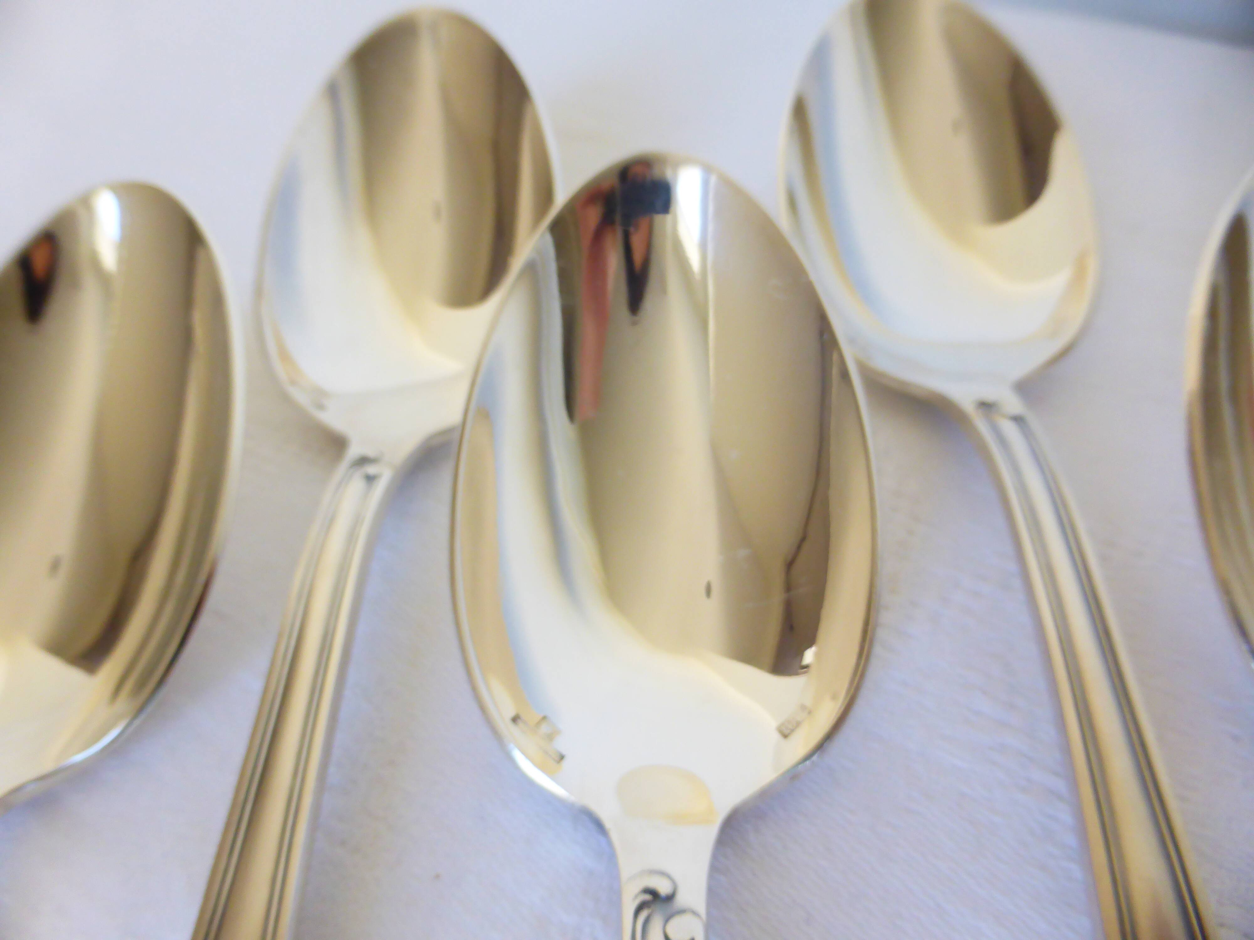 6 vintage silver metal tablespoons 2106265