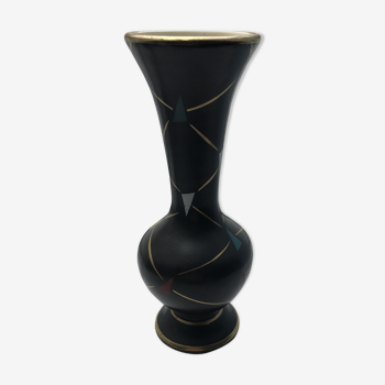 Vase a balustre noir