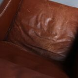 Børge Mogensen, Wing chair, model 2204, brown leather