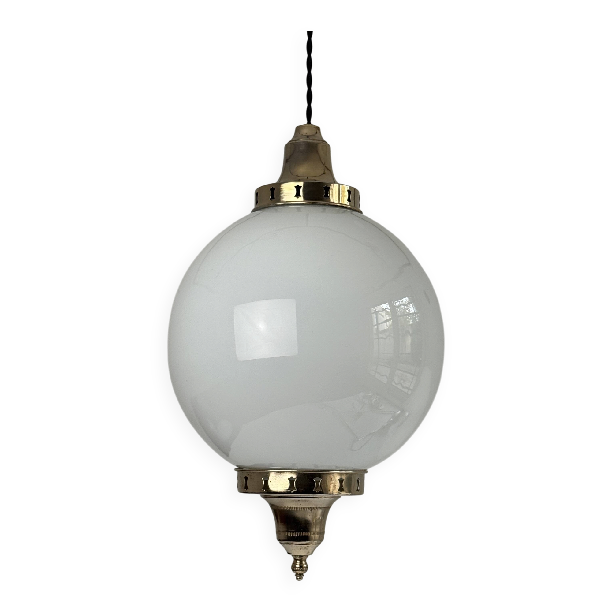 Vintage 23 cm XL opaline pendant light