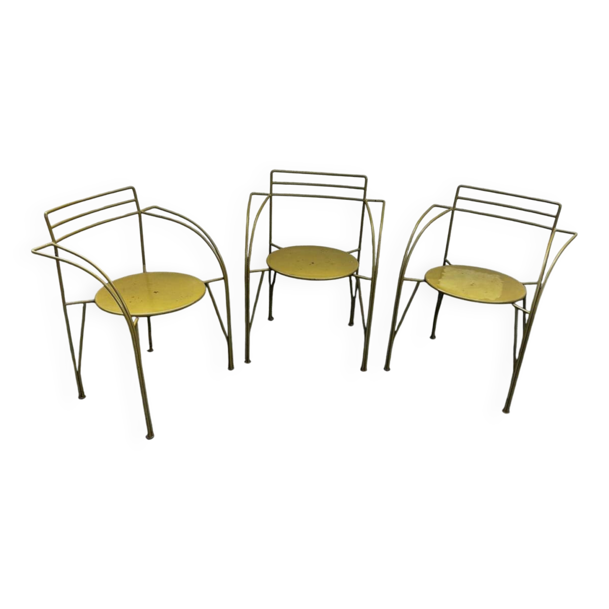 3 "Silver Moon" chairs by Pascal Mourgue for Fermob, 1985