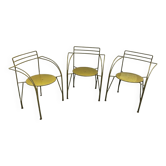 3 "Silver Moon" chairs by Pascal Mourgue for Fermob, 1985