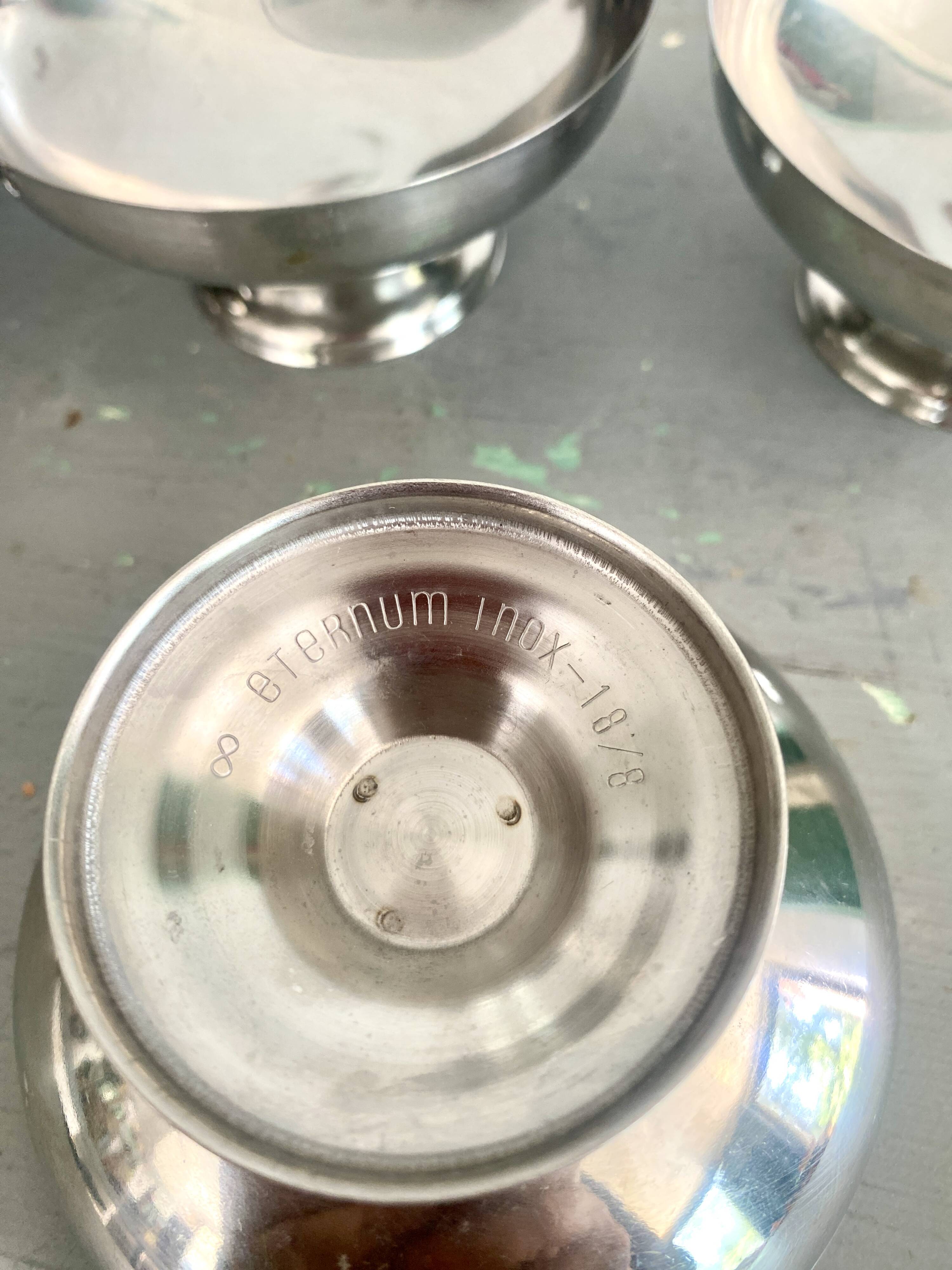 Stainless steel ice cream cup set